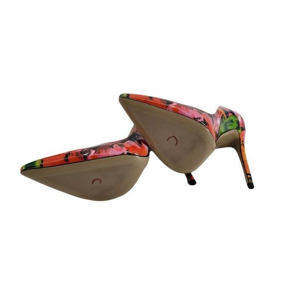 Castamere Bright Colorful Fun Abstract Floral Patent Leather Stiletto Heels Sz 9 - Picture 9 of 10
